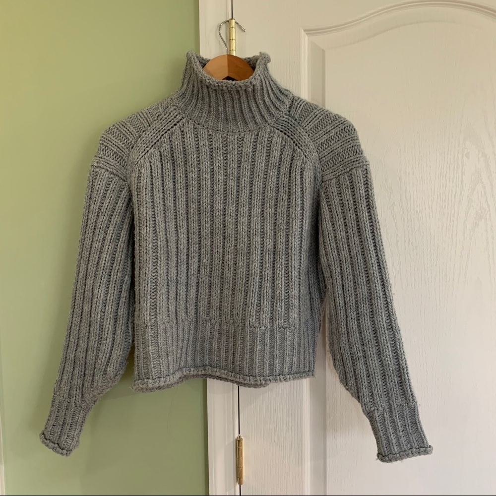 H&M Grey Turtleneck Knit Sweater